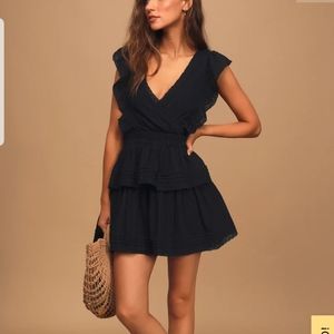Lulus black tiered ruffled dress